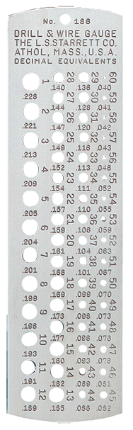 #186 - Number 1 to 60 - Drill Gage - Benchmark Tooling