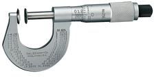 #256MRL-25 -  0 - 25mm Measuring Range - .01mm Graduation - Ratchet Thimble - High Speed Steel Face - Disc Micrometer - Benchmark Tooling