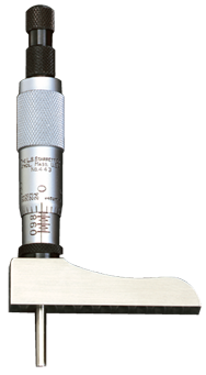#443Z6RL - 0 - 6'' Measuring Range - Ratchet Thimble - Depth Micrometer with Half Base - Benchmark Tooling