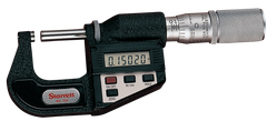 #733XFL-1 -  0 - 1" / 0 - 25mm Measuring Range - .00005/.001mm Resolution - Friction Thimble - Carbide Face - Electronic Outside Micrometer with Letter of Certification - Benchmark Tooling