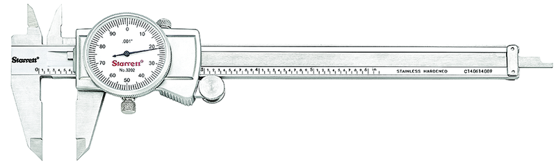 #3202-6 -  0 - 6" Stainless Steel Dial Caliper with .001" Graduation - Benchmark Tooling