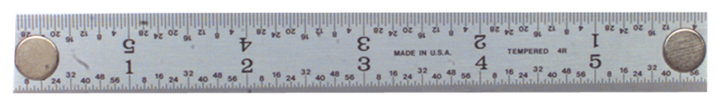 #262-018MG - 18'' Long - E/M Graduation - 1-1/8'' Wide - Rigid Magnet Rule - Benchmark Tooling