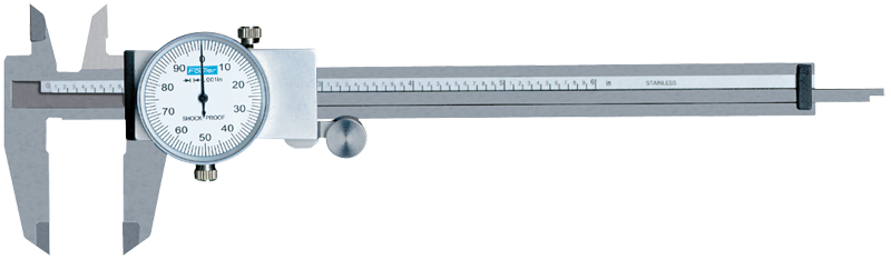 0 - 4'' Measuring Range (.001" Grad.) - Shockproof Steel Dial Caliper - #52-008-714 - Benchmark Tooling