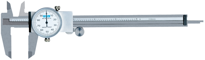 0 - 12'' Measuring Range (.001" Grad.) - Shockproof Steel Dial Caliper - #52-008-712 - Benchmark Tooling