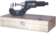 0 - 1"/0 - 25mm Measuring Range - .00005"/.001mm Resolution - Ratchet Thimble - High Speed Steel Face - Electronic Disc Micrometer - Benchmark Tooling