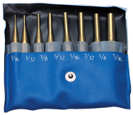 PEC Tools 8 Piece Brass Drive Pin Punch Set -- Includes: 1/16; 3/32; 1/8; 5/32; 3/16; 7/32; 1/4; & 5/16" - Benchmark Tooling