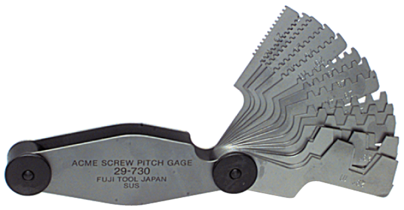 #52-485-030 - 16 Leaves - 1 to 12 Pitch - 29° Acme Screw Thread Gage - Benchmark Tooling