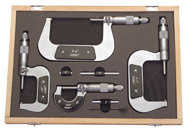 0 - 3'' Measuring Range - .001 Graduation - Ratchet Thimble - Carbide Face - Outside Micrometer Set - Benchmark Tooling