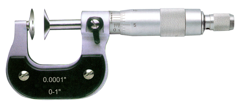 2 - 3'' Measuring Range - .0001 Graduation - Ratchet Thimble - High Speed Steel Face - Disc Micrometer - Benchmark Tooling