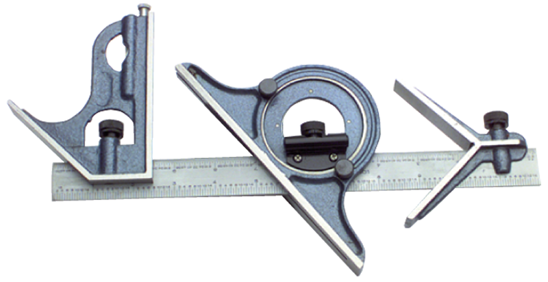 #CS123 - 12" - 3 Piece Combination Square Set - Benchmark Tooling