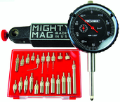Kit Contains: 1" Procheck Indicator; Mighty Mag Base; And 22 Piece Contact Point Kit - Economy Indicator/Magnetic Base Set - Benchmark Tooling