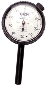 .200 Total Range - 0-100 Dial Reading - Back Plunger Dial Indicator - Benchmark Tooling