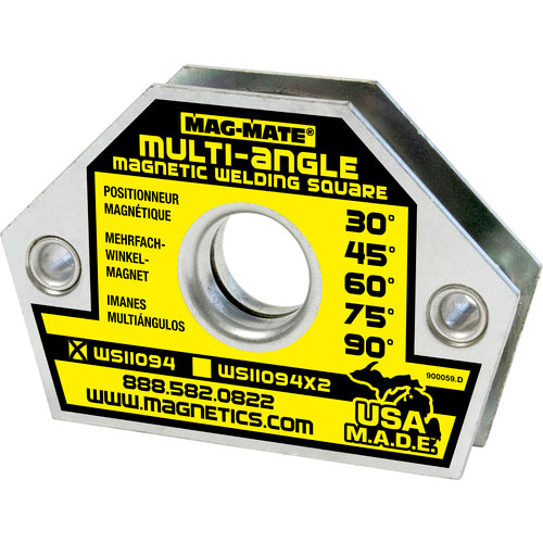 Magnetic Welding Square - 10 Angle-3 3/8″ × 1/2″ × 2 9/16″-23 lbs Holding Capacity - Benchmark Tooling