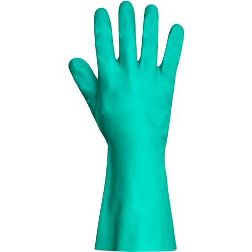 Chemical-resistant gloves that eliminate paint spray back