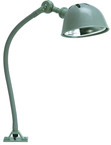 18" Uniflex Machine Lamp; 120V, 60 Watt Incandescent Light, Screw Down Base, Oil Resistant Shade, Gray Finish - Benchmark Tooling