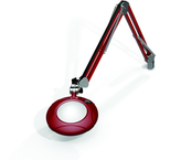 Green-Lite® 5" Blazing Red Round LED Magnifier; 43" Reach; Table Edge Clamp - Benchmark Tooling
