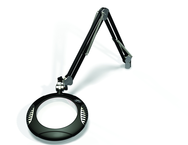 Green-Lite® 7-1/2" Black Round LED Magnifier; 43" Reach; Table Edge Clamp - Benchmark Tooling