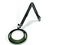 Green-Lite® 7-1/2" Racing Green Round LED Magnifier; 43" Reach; Table Edge Clamp - Benchmark Tooling