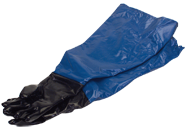 Pair Blue Gauntlet Gloves for Blast Cabinet - Model #2-02025 8" - Benchmark Tooling