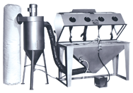 Blast Cabinet with Abrasive Separators-Split Level - #4824AS 48W x 24D x 24H Tub Dimensions - Benchmark Tooling