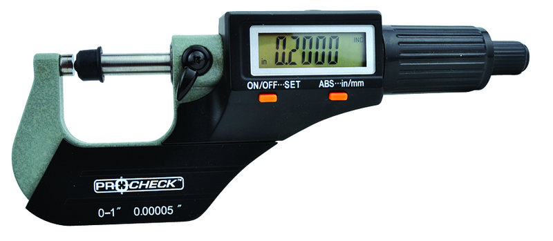 IP40 Electronic Micrometer - 0-1"/25.4mm Range - .00005"/.001mm Resolution - Output S4 Connector - Benchmark Tooling