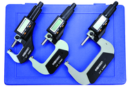 IP40 Electronic Micrometer Set - 0-3"/76.2mm Range - .00005"/.001mm Resolution - Output S4 Connector - Benchmark Tooling