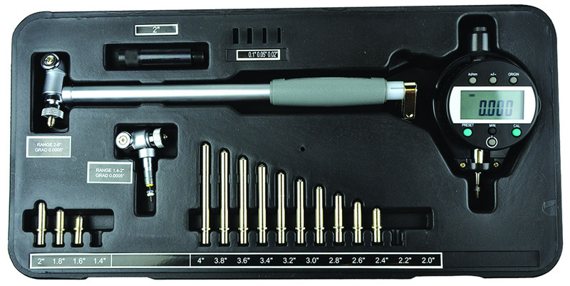 1.4-6" Absolute Electronic Bore Gage- .00005"/.001mm Resolution - Output L5 Connector - Extended Range - Benchmark Tooling