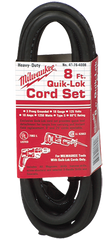 #48-76-4008 - Fits: Most Milwaukee 3-Wire Quik-Lok Cord Sets @ 8' - Replacement Cord - Benchmark Tooling