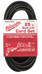 #48-76-4025 - Fits: Most Milwaukee 3-Wire Quik-Lok Cord Sets @ 25' - Replacement Cord - Benchmark Tooling