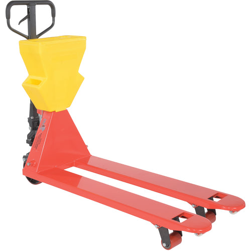 Red Pallet Truck 5.5K 20.6 × 48 Yellow P-Caddy - Exact Industrial Supply