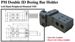 PM Double ID Boring Bar Holder (Left Hand Peripheral Mounted VDI) - Part #: PM91.4025L - Benchmark Tooling