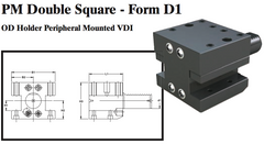 PM Double Square - Form D1 (OD Holder Peripheral Mounted VDI) - Part #: PM41.3020 - Benchmark Tooling