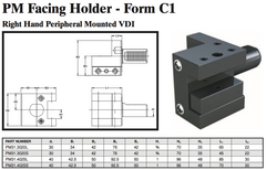 PM Facing Holder - Form C1 (Right Hand Peripheral Mounted VDI) - Part #: PM31.4025L - Benchmark Tooling