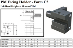 PM Facing Holder - Form C2 (Left Hand Peripheral Mounted VDI) - Part #: PM32.4025L - Benchmark Tooling
