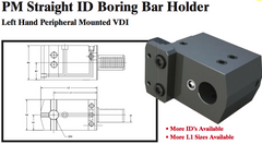 PM Straight ID Boring Bar Holder (Left Hand Peripheral Mounted VDI) - Part #: PM52.4025LS - Benchmark Tooling