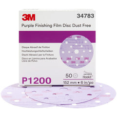 3M Hookit Purple Finishing Film Abrasive Disc 260L 34783 6″ 17 Hole P1200 - Exact Industrial Supply