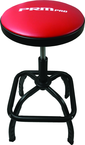 Shop Stool Heavy Duty- Air Adjustable with Square Foot Rest - Red Seat - Black Square Base - Benchmark Tooling