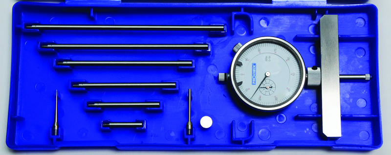 0 - 22" Measuring Range (.001" Grad.) - Dial Depth Gage with 4" Base - Benchmark Tooling