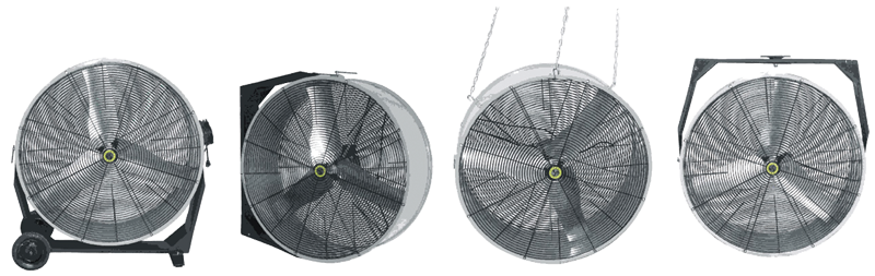 30" Hanging / Ceiling / Wall / Portable Direct Drive 4-in-1 Fan - Benchmark Tooling