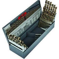 115 Pc. 3 in 1 (1/16" - 1/2" by 64ths / A-Z / 1-60) Cobalt Bronze Oxide Jobber Drill Set - Benchmark Tooling