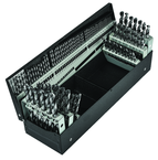 114 Pc. 3 in 1 (1/16" - 1/2" by 64ths / 1-60 / 1mm thru 13mm x.5mm) HSS Bright Jobber Drill Set - Benchmark Tooling