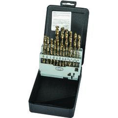 21 Pc. 1/16" - 3/8" by 64ths Cobalt Bronze Oxide Jobber Drill Set - Benchmark Tooling