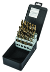 29 Pc. 1/16" - 1/2" by 64ths Cobalt Bronze Oxide Screw Machine Drill Set - Benchmark Tooling