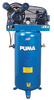 Air Compressors - Model #PP6060V; 60 Gallon / Vertical Tank; 6HP; 1PH; 230V Motor - Benchmark Tooling