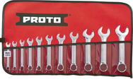 Proto® 11 Piece Full Polish Short Combination Wrench Set - 12 Point - Benchmark Tooling