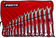 Proto® Tether-Ready 15 Piece Satin Metric Combination ASD Wrench Set - 12 Point - Benchmark Tooling