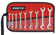 Proto® 9 Piece Satin Short Angle Open-End Wrench Set - Benchmark Tooling