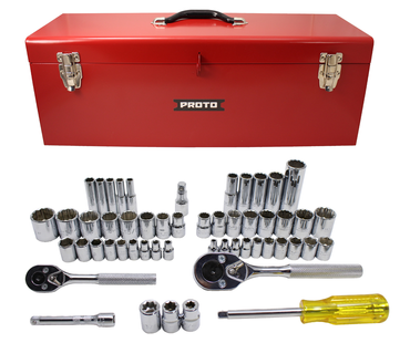 Proto® 1/4" & 3/8" Drive 53 Piece Socket Set- 6 & 12 Point - Benchmark Tooling