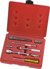 Proto® 1/4" Drive 19 Piece Socket, Combination Set - 6 and 8 Point - Benchmark Tooling