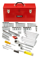 Proto® 1/4", 3/8" & 1/2" Drive 125 Piece Socket Set- 6, 8 & 12 Point w/ box J9975R - Benchmark Tooling